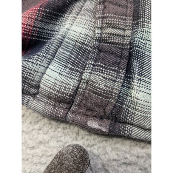 Grizzly Mountain Shirt Jacket Mens XL Flannel Red Gray Plaid Lined Shacket Snap - Picture 5 of 14